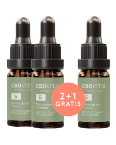 CBD Naturextrakt PREMIUM Öl 5% ★ 2 + 1 GRATIS